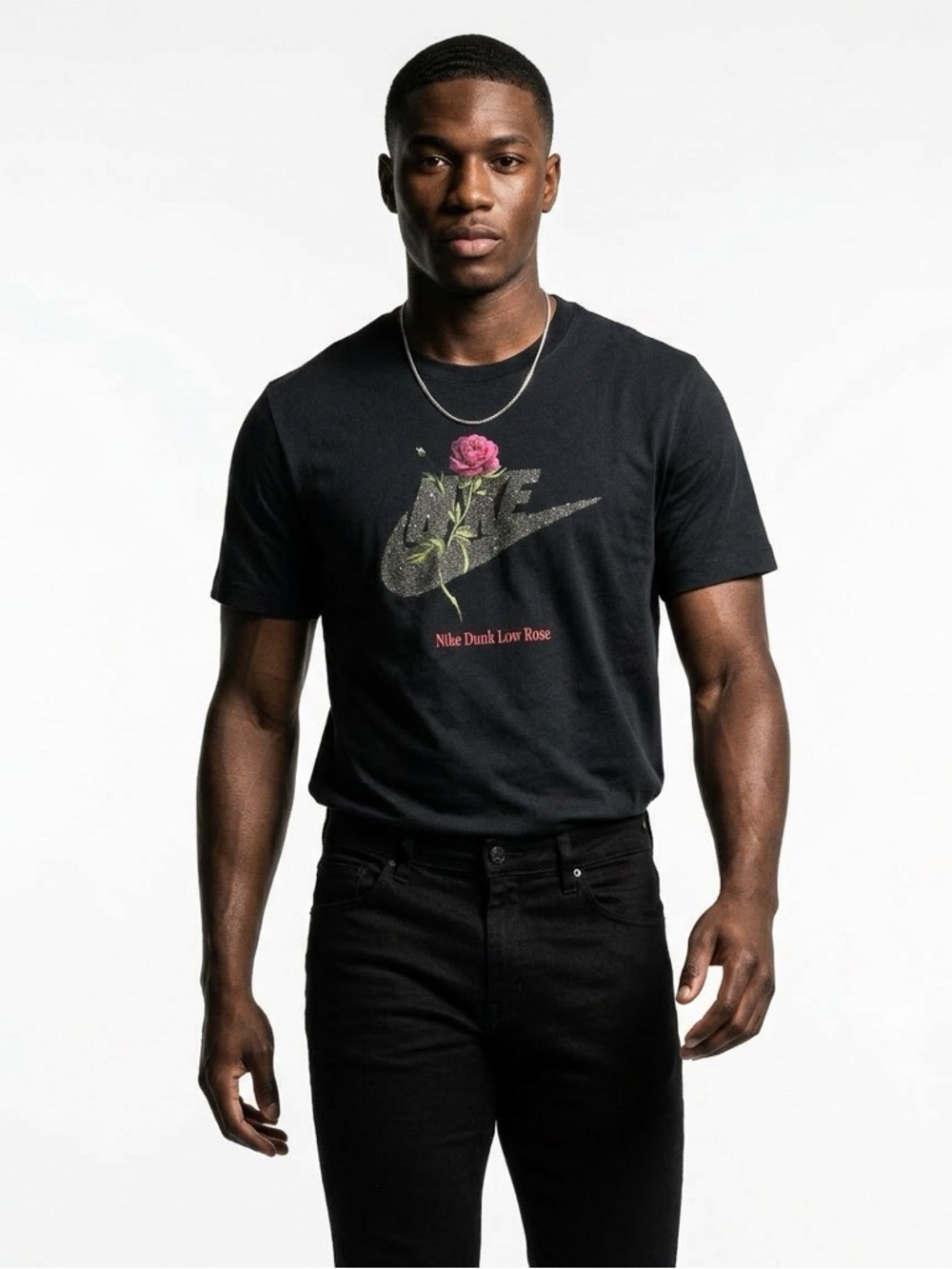 Nike “Grow Your Sole” Rose Graphic Tee Black Size M